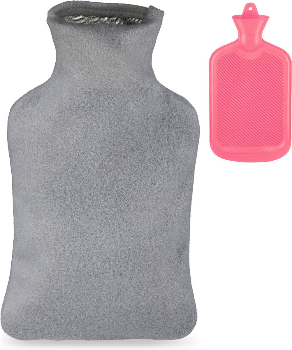Goedkoopste warm water kruik met hoes - 2 l - rubber - bedkruik - ribbels