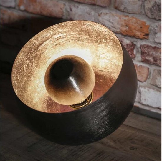 Tafellamp Basket Ø28 cm in Zwart Nikkel Design - Stijlvolle Tafellamp - Zwart Nikkel Afwerking - 28x28x26 cm - Moderne Sfeerverlichting - Interieur Decoratie - Perfect voor Woonkamer of Slaapkamer