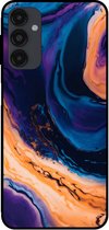 Smartphonica Telefoonhoesje voor Samsung Galaxy A24 4G marmer look - backcover marmer hoesje - Blauw / TPU / Back Cover geschikt voor Samsung Galaxy A24 4G