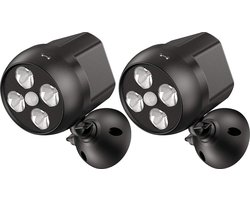 Merkloos Led Wandlamp voor buiten 2-pack - Met Bewegingssensor - Automatisch - Zwart