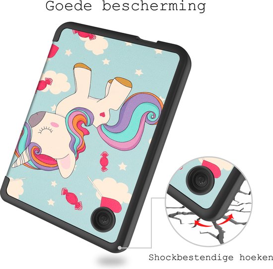 Hoes Geschikt voor Kobo Clara 2E Hoesje Bookcase Cover Hoes Met Screenprotector - Hoesje Geschikt voor Kobo Clara 2E Hoes Cover Case - Eenhoorn van Fintie — afbeelding 5
