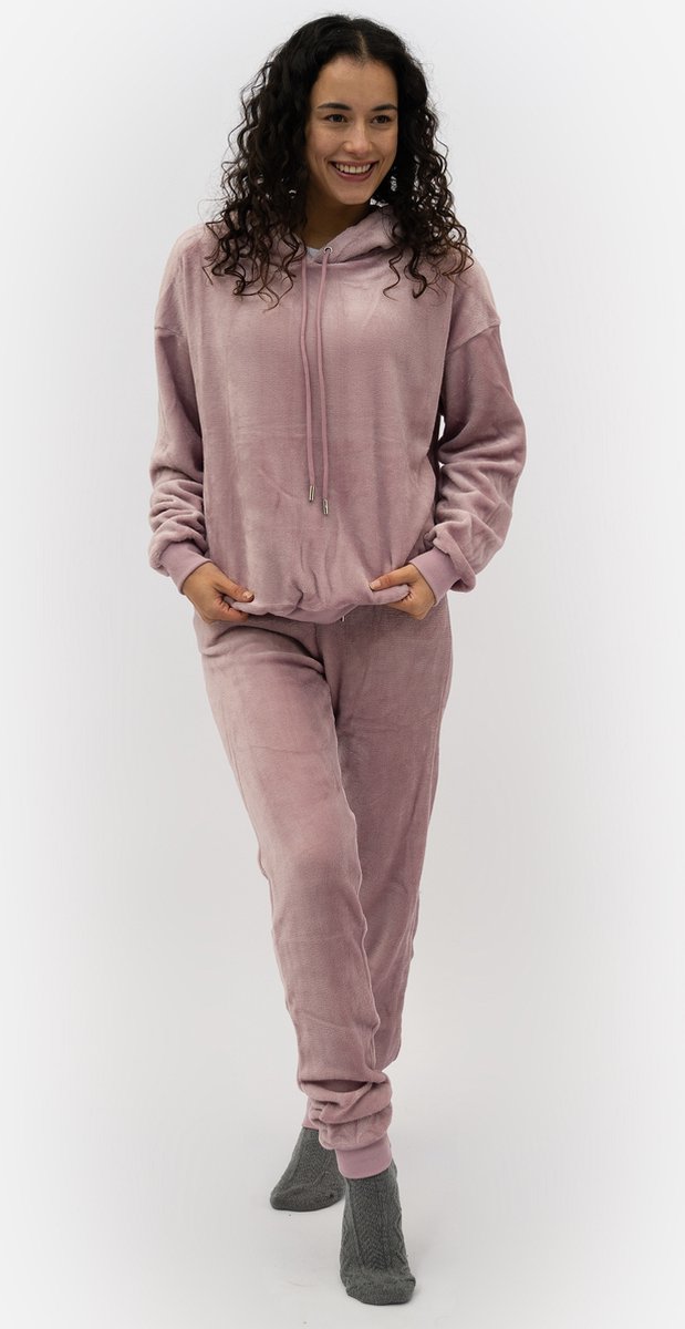 Apollo dames huispak Fleece - Loungeset - L/XL - Lila op Prijzenvolger.com