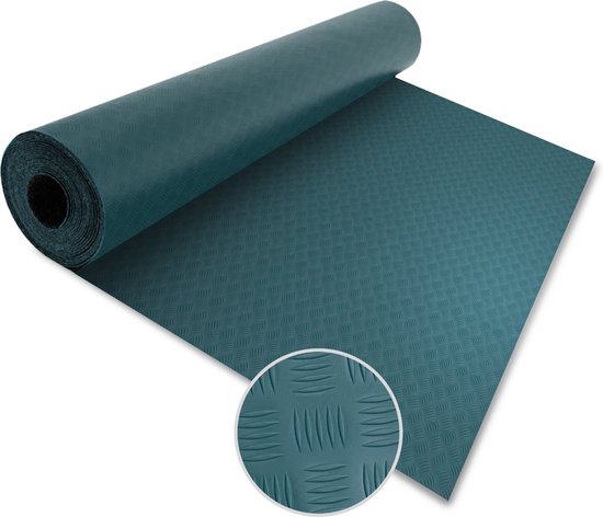 karatcommercial Rubber loper - Rubbermat - Diamond Cut - 2 mm - Turquoise - 120 x 150 cm