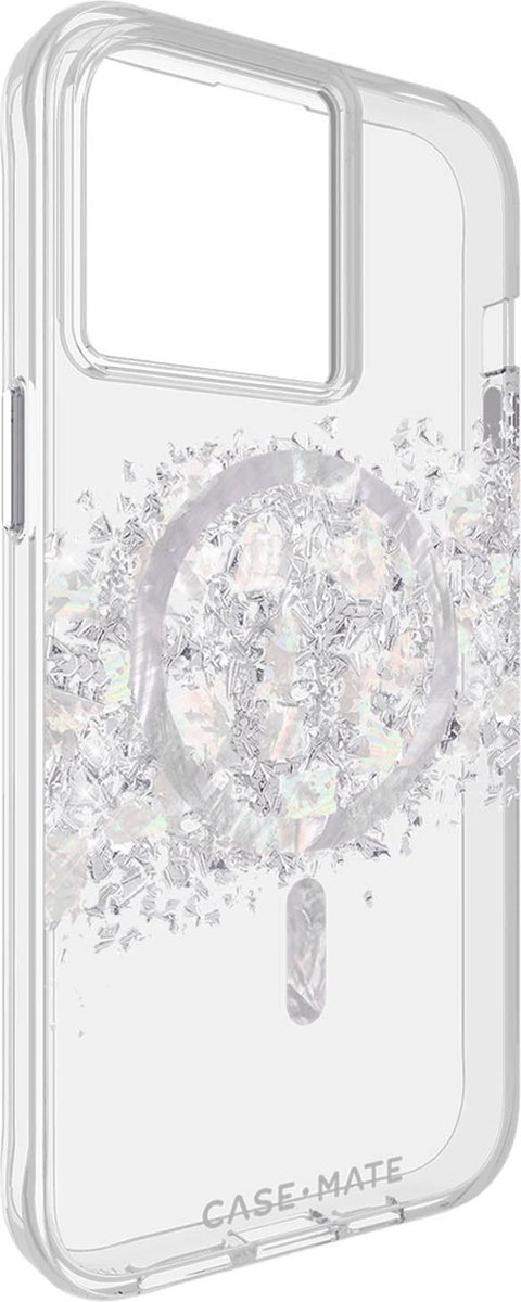 MagSafe iPhone 15 Pro Max-hoesje, wit parelontwerp - Mate-hoesje