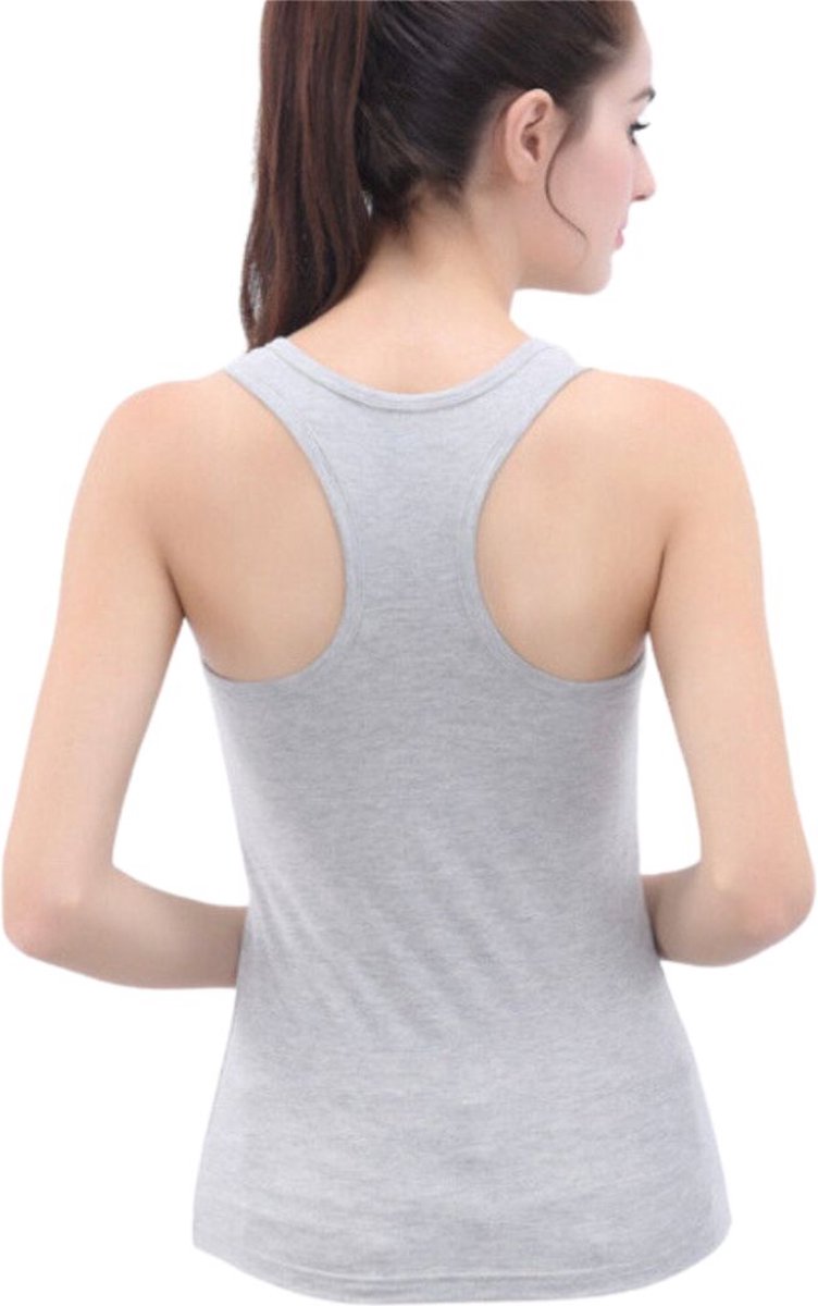 Dames Halterhemden – 2 Stuks – Grijs – 100% Katoen – Extra Lang Maat XL