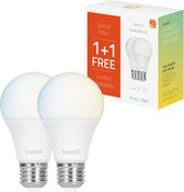 Hombli Slimme verlichting - Wifi lamp - E27 - Warmwit licht - Geen bridge nodig - Smart LED - Dimbaar en Tunable - Promopack 1+1
