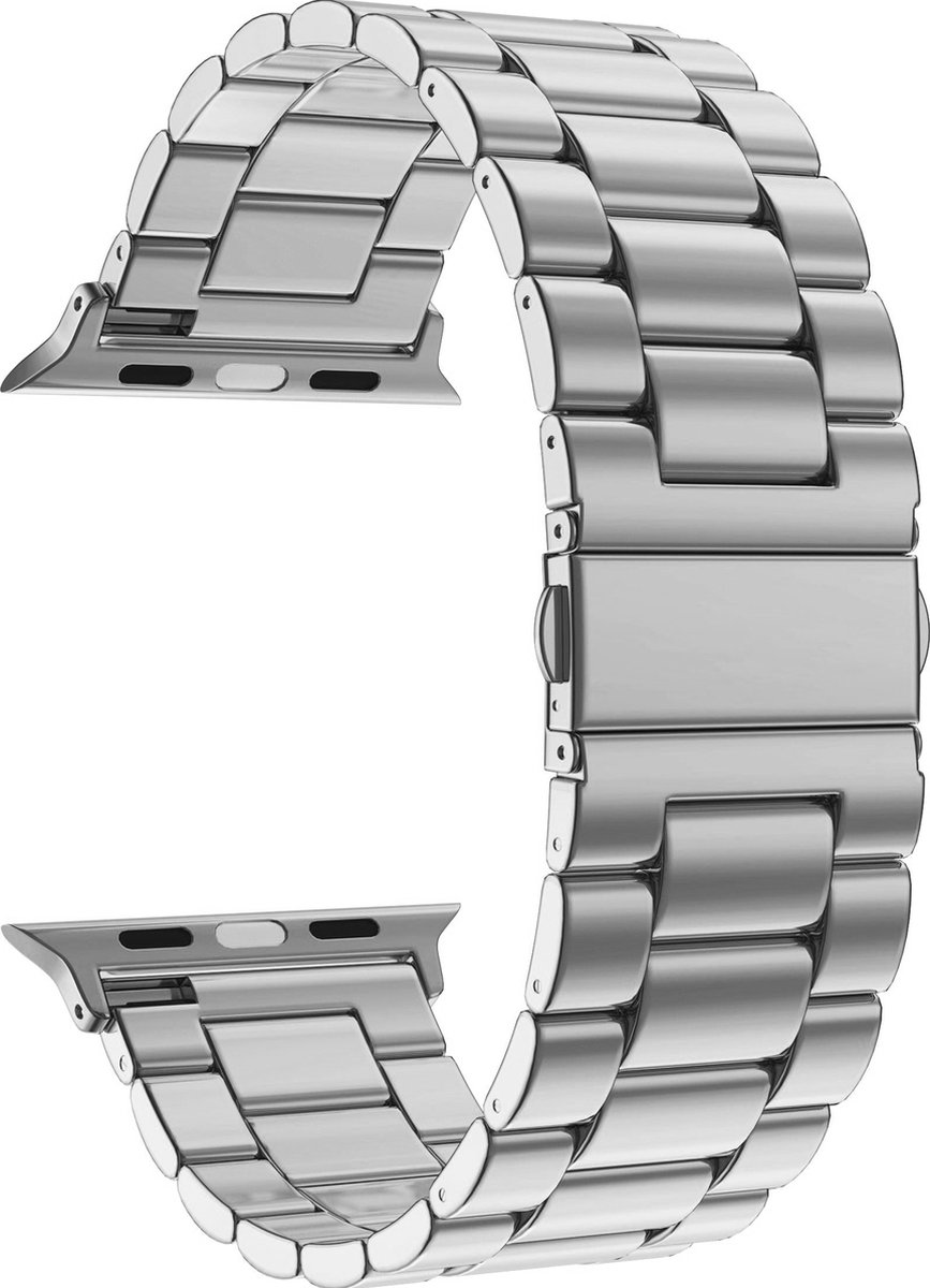 Mobigear Link - Apple Watch Series 1 (42mm) Bandje Staal Vlindersluiting - Zilver