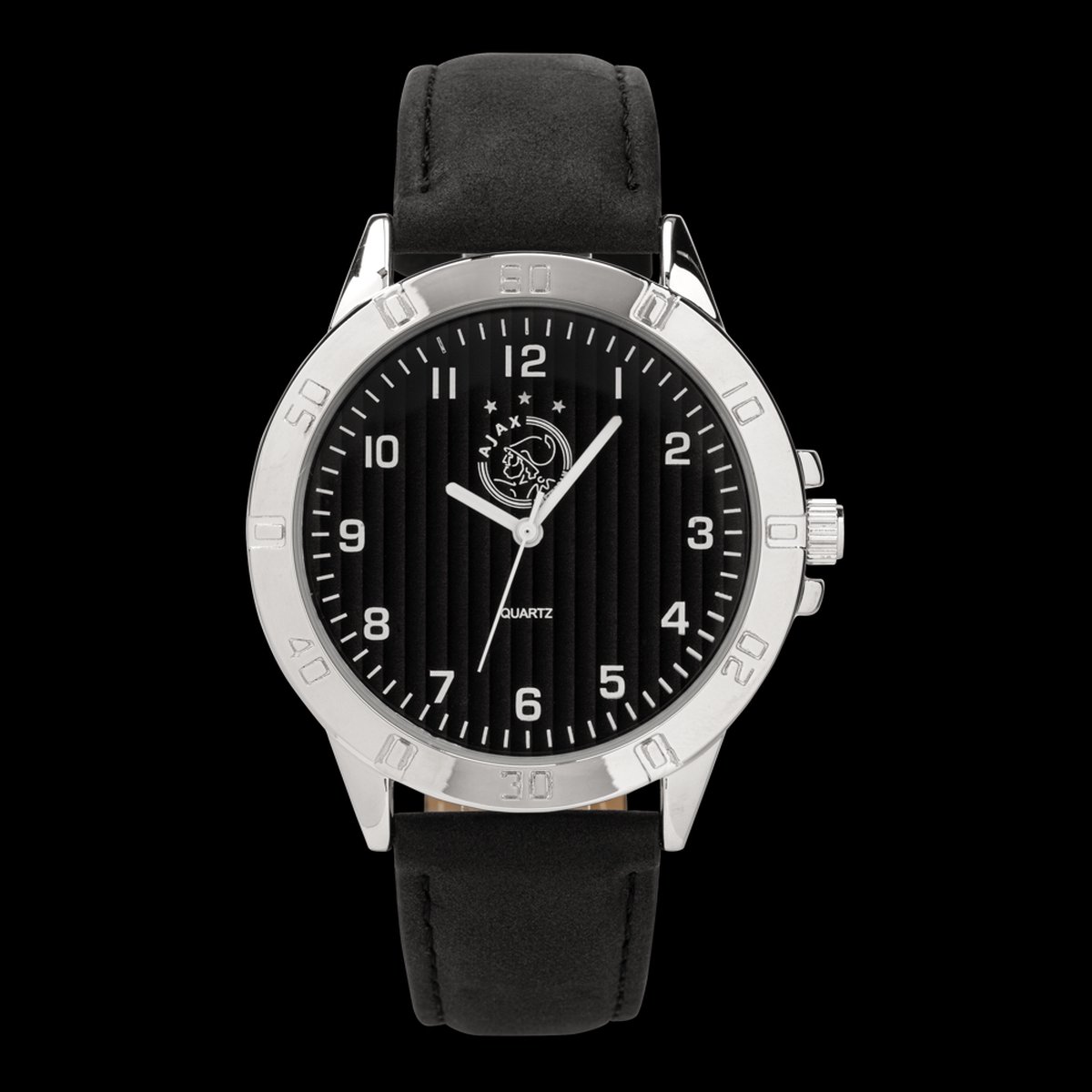 Ajax-horloge heren zwart zilver