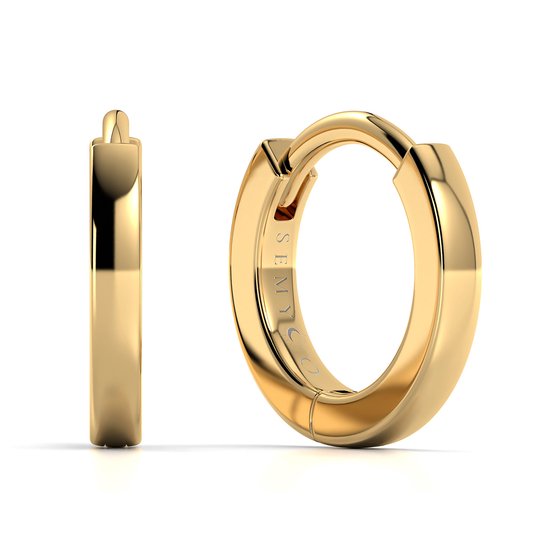 Semyco® Oorbellen Dames - Oorringen 10mm Goudkleurig KLEIN - Klapoorringen Doublé 14 Karaat Goud - Cadeau Voor Vrouw - Vega