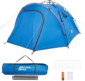 Gemakkelijk Opzetbare Premium Tent - Verduisterende Kampeertent - Waterdichte Familietent tot 4-5 Personen, Uitklapbare Tent voor Wandelen, Tuin, Festivals & Buiten - Blauw