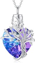 Luxe Ashanger - met Ketting - Voor As, Haren of Parfum - Assieraad - As Ketting - Gedenksieraad - Urn - Incl. As vuller en Opbergzakje - Forest Heart