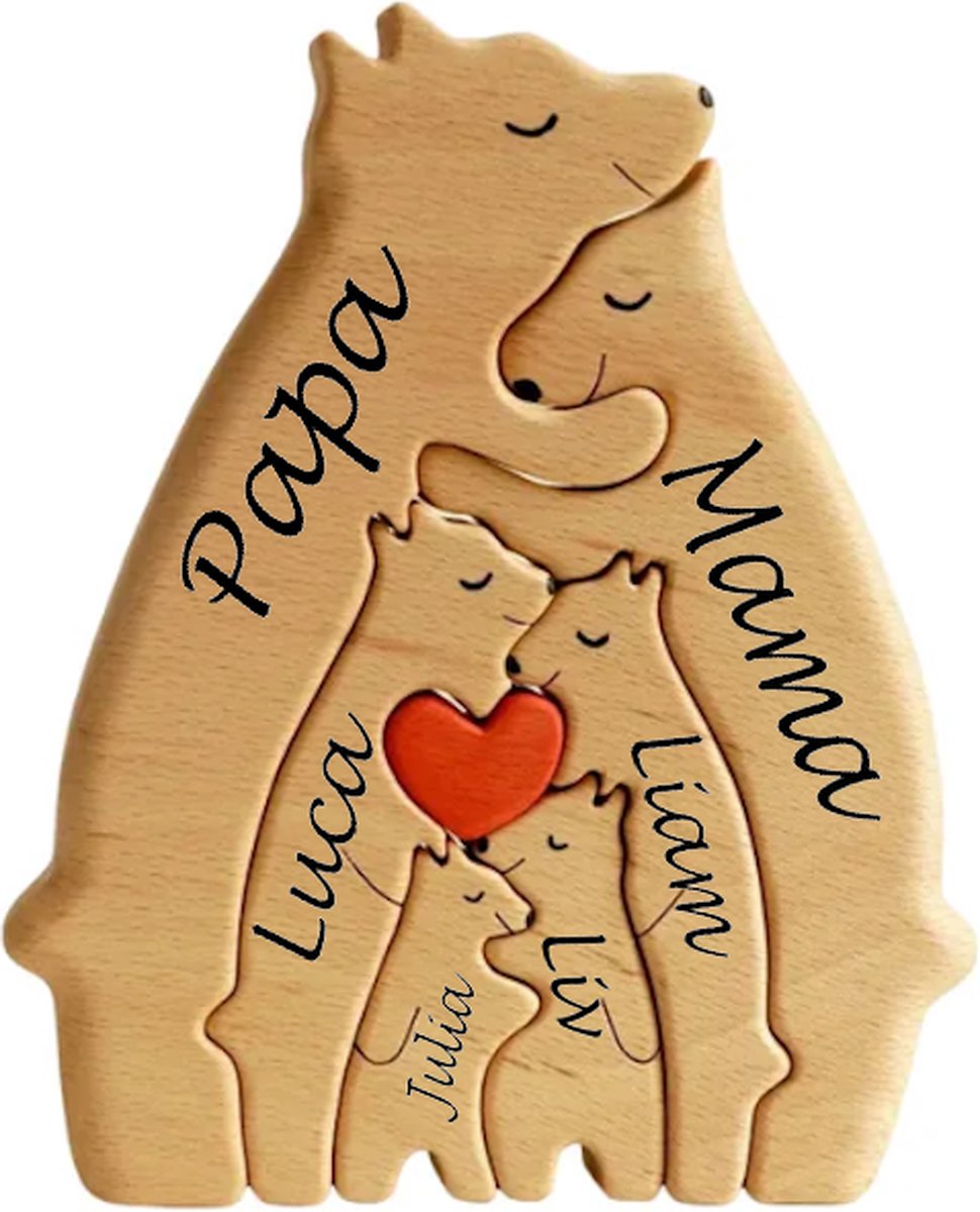 Goedkoopste Gepersonaliseerde beren familie - geboorte - kraam cadeau - puzzel - 6 beren