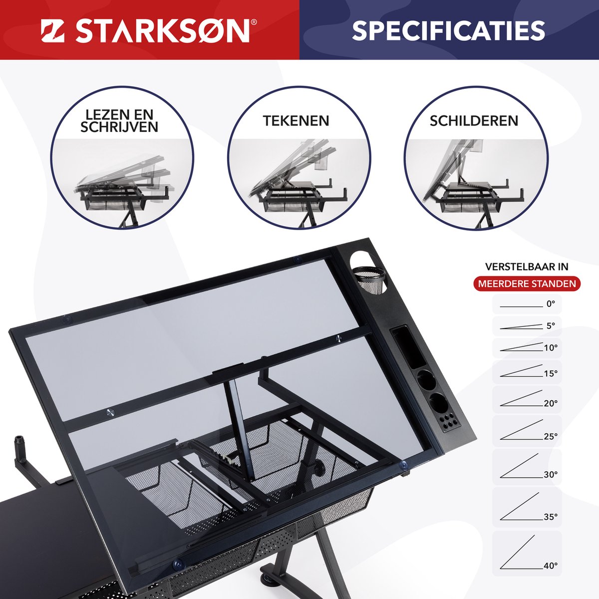STARKSØN STARKSØN Glazen Tekentafel - afbeelding 3