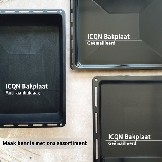 ICQN Bakplaat voor oven - 460x370x30 mm - Geëmailleerd - ICQN