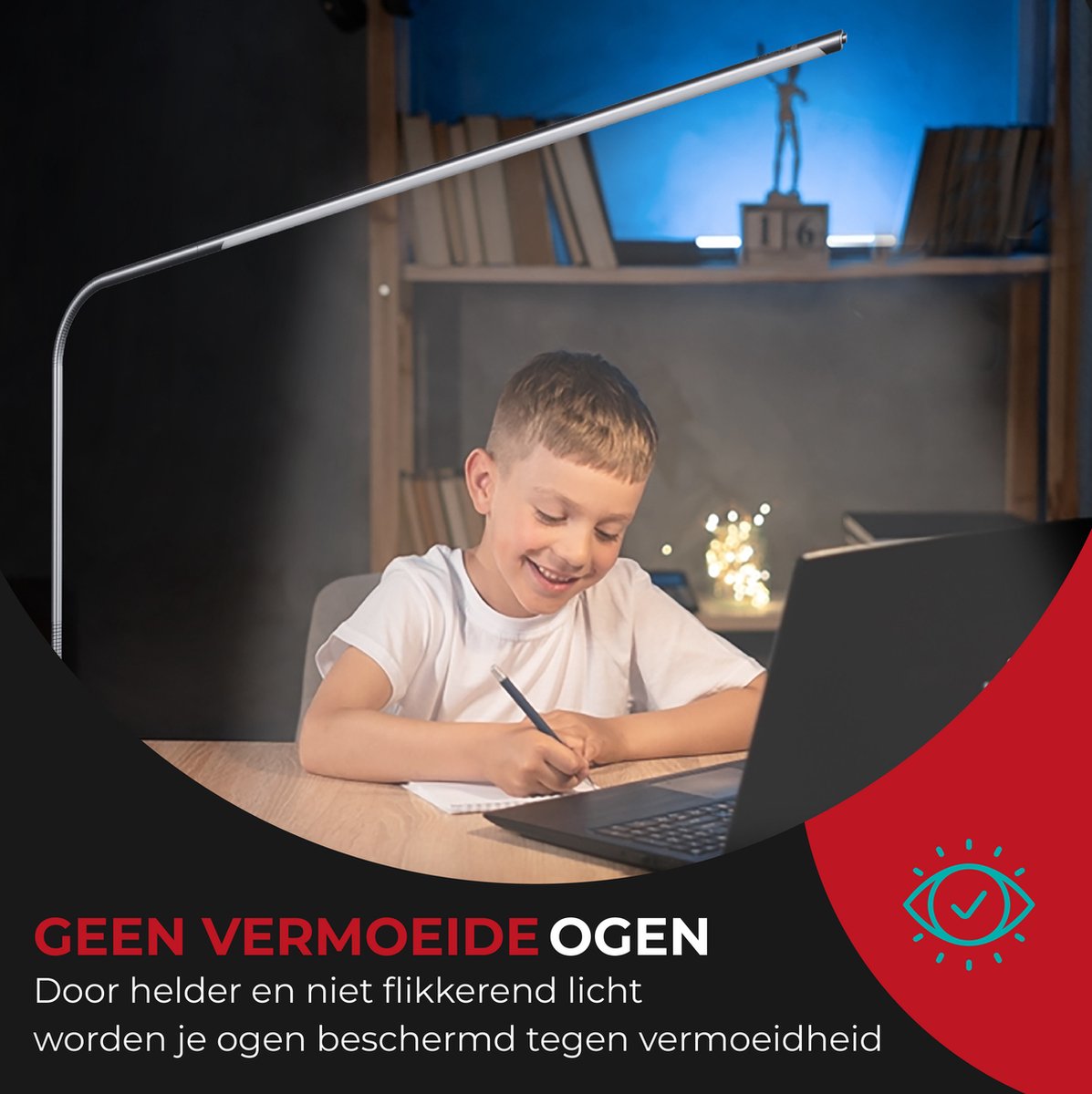Bolt Electronics® IQ1000BER Bureaulamp LED - Leeslamp - Dimbaar - Met klem - Zilver thumbnail 5