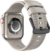 Bracelet en Siliconen - convient pour Apple Watch Series 1/2/3/4/5/6/7/8/9/SE avec une taille de boîtier de 38 mm / 40 mm / 41 mm - beige