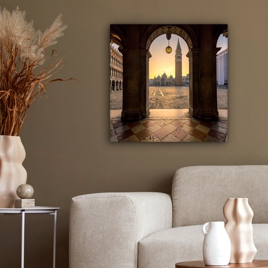 Tableau sur toile Italie - Place - Saint Marc - 50x50 cm - Décoration murale