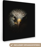 Canvas Schilderij Vogel - Adelaar - Roofvogels - Oog - Snavel - Licht - 50x50 cm - Wanddecoratie