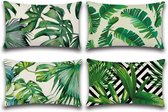 Artscope Waterproof Cushion Covers, Pack of 4, Tropical Plants Cushion Cover, Breathable Cushion Case for Outdoor, Balcony, Patio, Garden, Farmhouse Decor, 30 x 50 cm -3