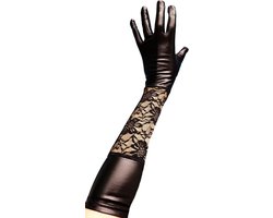BamBella® - Handschoenen Glans kant zwart Sexy fetish erotiek erotische accessoire