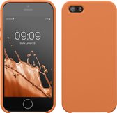 kwmobile telefoonhoesje geschikt voor Apple iPhone SE (1.Gen 2016) / iPhone 5 / iPhone 5S - Hoesje met siliconen coating - Smartphone case in warme abrikoos