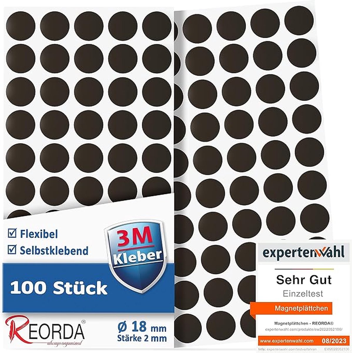 Lot De 150 Plaquette Magnétiques Autocollantes 25x25mm – Aimants Puissants 3M Pour Photos, Cartes, Notes & Projets Créatifs