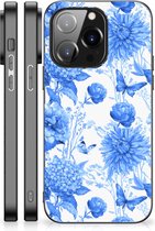 Bloemen Hoesje voor iPhone 14 Pro Flowers Blue