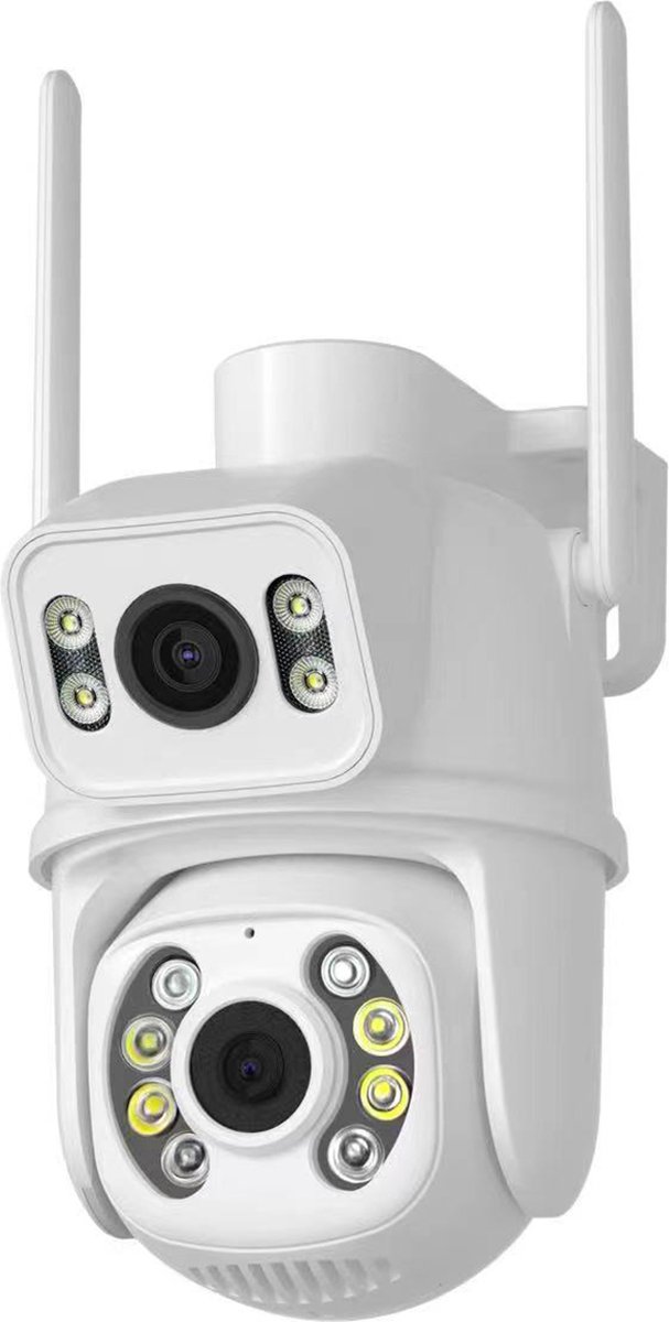 Xd Xtreme - Dual lens beveiligings camera - 2 camera's in een behuizing - wit - PTZ - waterdicht - Bluetooth - Wi-Fi - LAN