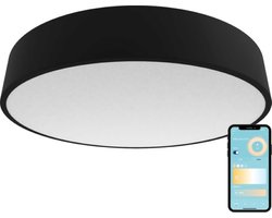 Gologi Slimme Plafondlamp Zwart – Plafondlampen – Smart LED RGB – Industrieel – Plafonniere – Slaapkamer & Woonkamer – Plafondlamp zwart – 30cm