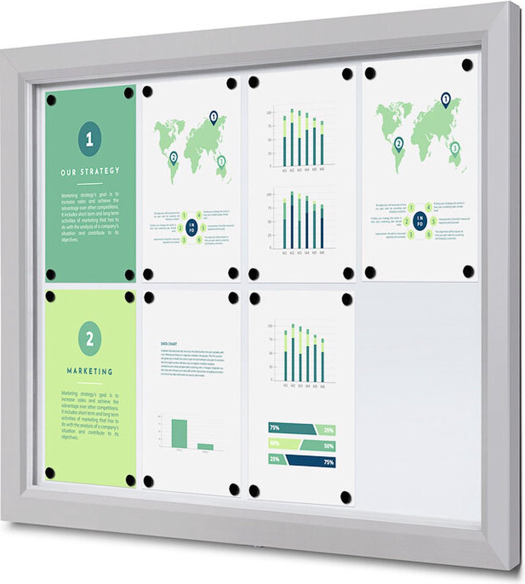 Outdoor Vergrendelbaar Notitiebord Slim 8 X A4 - Syna SCTE8XA4PH - Horeca & Professioneel