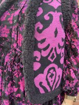 Hill Fashion - Gilet - Anna - Zwart - Roze - Maat one-size