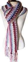 Toetie & Zo Handgemaakte Sjaal - Bohemian - Multicolor - Paars - Blauw - Creme - Beige - Roze - Lila