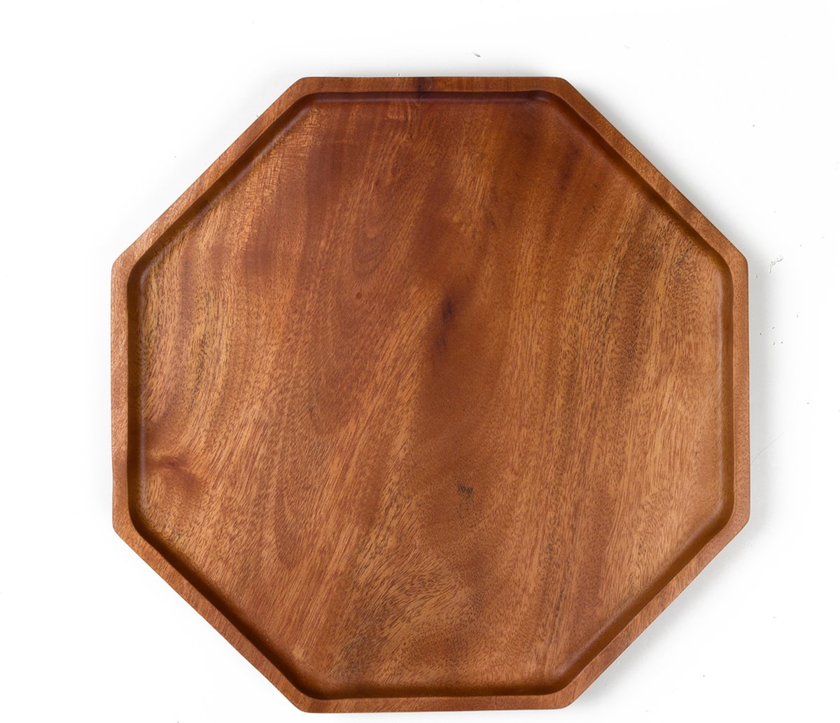 Khaya - octagon houten serveerbord of klein dienblad - handgemaakt - vegan