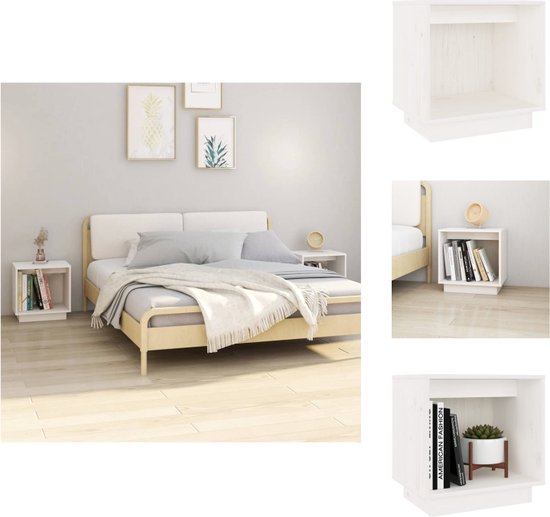 Día y Noche - Día y Noche Mesita de noche madera maciza de pino marrón miel 40x3