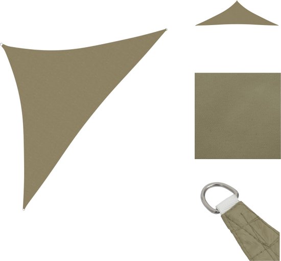 vidaXL Voile d'ombrage triangulaire Beige 3,5 x 3,5 x 4,9 m - Tissu Oxford enduit PU - Parasol