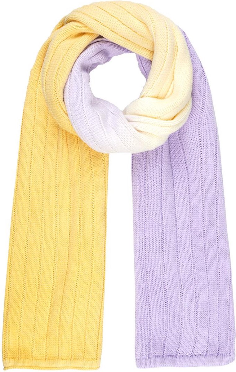 Tie Dye Sjaal Geel/Lila - Fashion Wintersjaals - Lang & Warm - Tweekleurige dames Sjaals - Geel & Lila