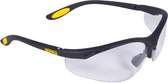 DeWALT veiligheidsbril DPG58-9D EU - Vervormingsvrije lens - Transparant glas - Zwart