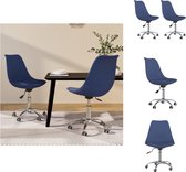 vidaXL Draaibare Eetkamerstoelen - Blauw - 48 x 58 x (81-93) cm - Gasveermechanisme - Eetkamerstoel