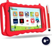 DEPLAY Kids Tablet SMART - Tablette enfant - Tablette enfant à partir de 3 ans - Batterie 5000 mAh - Stylo, Étui de protection & Protecteur d'écran - Android 13 - Tablette Enfant - 8 Pouce - Rouge