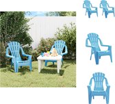 vidaXL Chaises de jardin - Mobilier de jardin pour enfants 37x34x44 cm - Blauw - Aspect bois Ken - Chaise de jardin