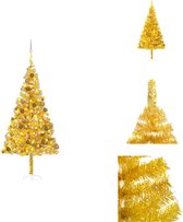vidaXL Kunstkerstboom - Glanzend Goud - 240 cm - Met LED-verlichting - USB-aansluiting - Decoratieve kerstboom