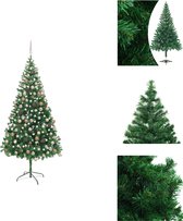 vidaXL Kerstboom Deluxe Groen - 210 cm - LED-verlichting - 910 takken - Decoratieve kerstboom