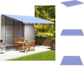 vidaXL Toile de remplacement pour pare-soleil - bleu et blanc - 480 x 345 cm - Résistant aux UV - Protection solaire pour fenêtre