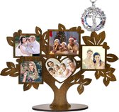 Roterende Dubbelzijdige Fotolijst Hout 15x10cm - 360 Graden Draaibaar Met Hart Decoratie