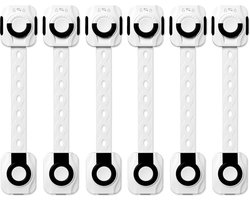 PEACE Kinderslot kastjes - Zelfklevend kinderslot - Wit/Zwart - 6 Stuks - Dubbel op slot - Kinderslot op maat - Baby veiligheid