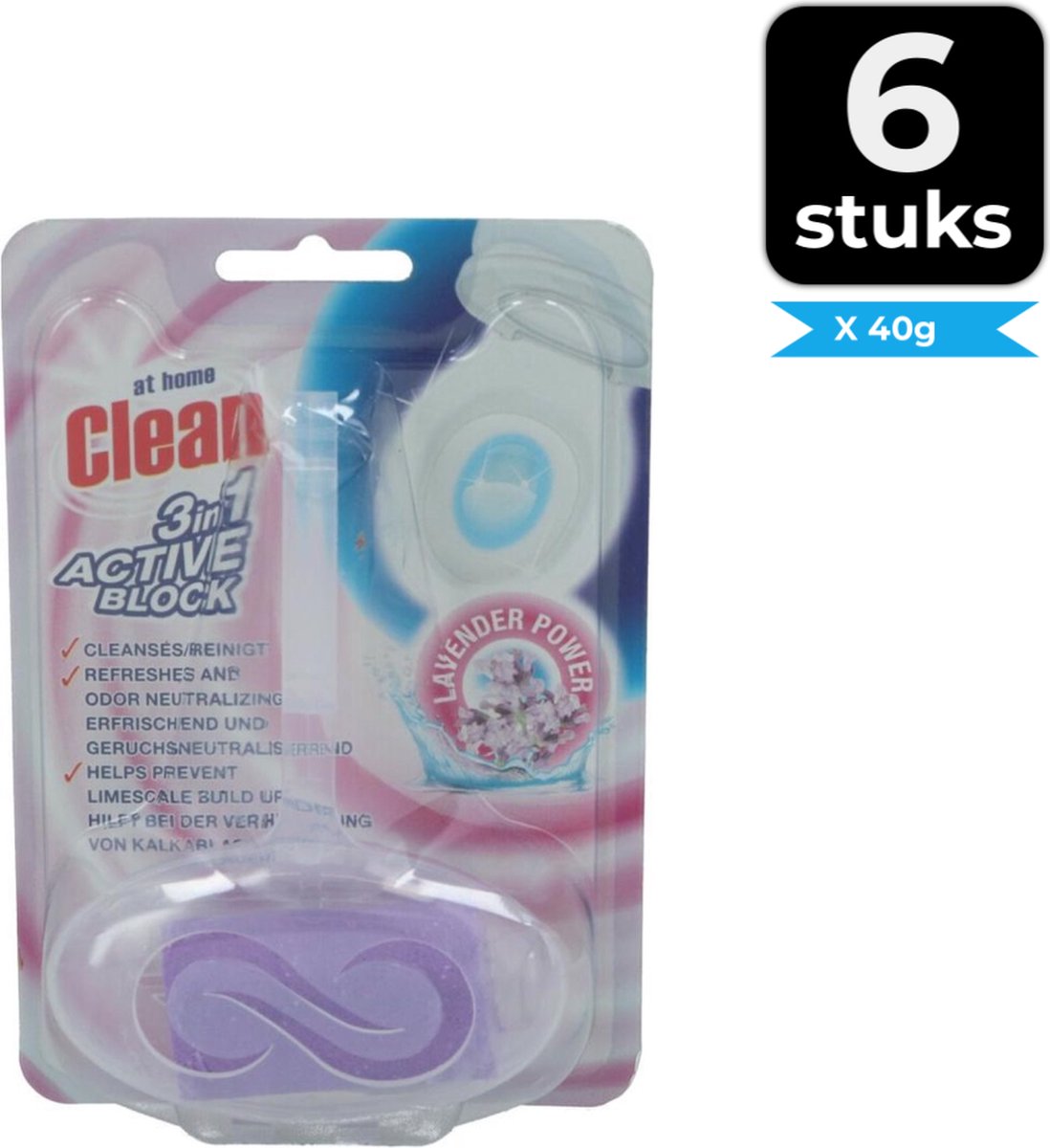 At Home Toiletblok 3-in-1 Lavender - Voordeelverpakking 6 stuks