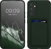 kwmobile telefoonhoesje geschikt voor Samsung Galaxy A34 5G - Hoesje met pasjeshouder - TPU case in donkergroen