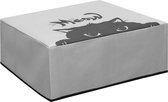 kwmobile hoes geschikt voor HP DeskJet 4120e / DeskJet 4155e - Beschermhoes voor printer - Cover in grijs / zwart - Kat Meow design