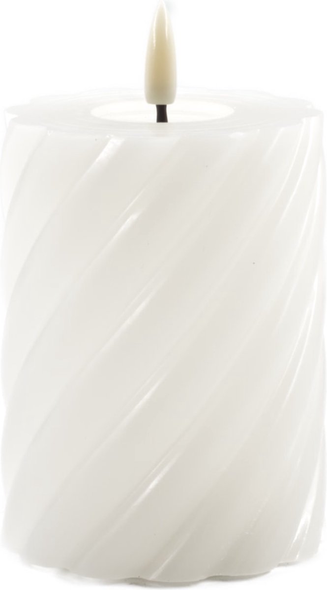 Mansion atmosphere swirl led kaars ivoor 10x7,5cm