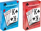 Verhaak Speelkaarten Bridge - Spelkaarten - Kaarten set - 9 X 6 Cm - Karton - Rood/blauw - 2 Sets